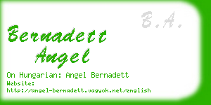 bernadett angel business card